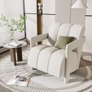 U-Can 26.3'' Modern Minimalist Leisure Armchair, Armchair with L-shaped Armrests and Polyester Fabric for Living Room