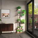 Plant Stand Indoor with Grow Lights, Indoor Plant Stand with Curved Corner, 8 Tiered Plant Shelf Indoor, Tall Plant Stands Indoor for Living Room, Patio, Balcony Decor