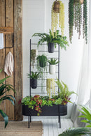 32x14x60' Black Multi-Tiered Plant Stand with Buckets and Trough