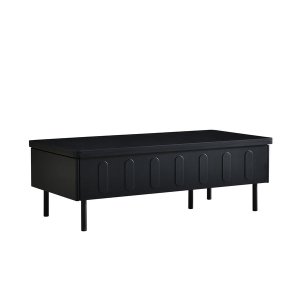 [Video Provided]U-Can Lift-Top Coffee Table with 2 Drawers, Modern Space Saving Center Table with Foldable Top, Multi-Functional Adjustable Coffee Table with Hidden Storage Compartment for Living Room