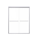 Semi-Frameless Double Sliding Shower Door with Chrome Finish, 1/4' SGCC Tempered Glass, 56'-60'W x 72'H