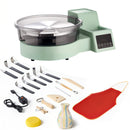 Pottery Wheel for Adults, 11' Aluminum Turntable, 450W Electric Table Top Pottery Wheel with Foot Pedal, 30-300 RPM Adjustable Speed, Detachable Basin, for Beginners, DIY Clay Art Craft, Green