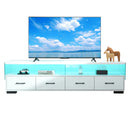 4-Drawer TV Stand for TV's up to 80' Flat Screen Cabinet Door Living Room Storage Entertainment Center, White