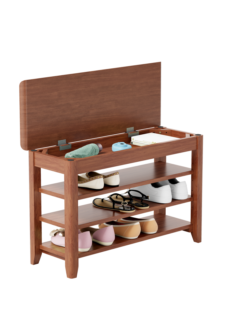 100% solid wood front door shoe rack, wardrobe solid wood shoe bench, load-bearing 550 pounds, entrance, corridor, aisle shoe rack,