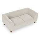 Modern Rectangular Pet Sofa with Backrest and Armrests, Soft Cushion for Small and Medium Dogs, Beige Linen