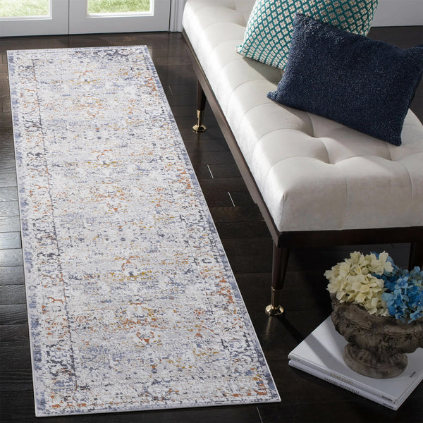 PAYAS Collection 2X8 Ivory / Grey / Traditional Runner Rug