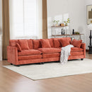 Cloud Sofa 3 Seats (Ottoman is not included), Modern Sectional Couch, for Living Room Bedroom and Apartment, Comfy Double Layer Upholstered Seat Cushion, Breathable Chenille Fabric,Orange,SS5013OG