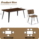Modern 5-Piece Dining Set with Suede Brown Upholstered Chairs