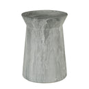Modern Round Outdoor End Table with Marble Faux Terrazzo Finish, Sturdy MGO & Fiberglass Blend, 12.8-Inch Diameter for Patio, Garden, Deck or Indoor Use