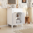 24'' Bathroom Vanity with Top Sink, Modern Bathroom Storage Cabinet with 2 Soft-Closing Doors and Adjustable Shelf, Solid Wood Frame