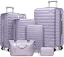 Luggage Sets 6 Piece with Duffel Bags, Hardside Expandable Suitcases with Spinner Wheels TSA Lock, Lavender