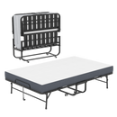 Large 75'x46' Wide Folding Bed for Tall People, Extra Long & Wide Rollaway Bed with 5' Memory Foam, Heavy-Duty 450lbs Capacity Guest Bed, Spacious Portable Twin Cot