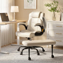 Cross Legged Office Chair with Arms, Wide Criss Cross Chair with Wheels, 360° Rotating Footrest, Height Adjustable Swivel Chair for ADHD,  Ergonomic Office Chair for Home Office Relaxing