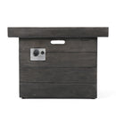 ANCHORAGE 32'' Wood Square MGO Fire Pit Grey - 40,000 BTU
