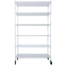 6 Tier 6000lbs Capacity NSF Metal Shelf Wire Shelving Unit, Heavy Duty Adjustable Storage Rack with Wheels & Shelf Liners for Commercial Grade Utility Steel Storage Rack, White- 82'H x 48'L x 18'D