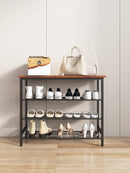 DN 4-Tier Metal Shoe Rack, Modern Multifunctional Shoe Storage Shelf with MDF Top Board,  1 pc per carton