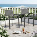Modern Outdoor Indoor Metal Side Chair - Heavy Duty 350lb Capacity, Ergonomic Patio Dining Chair for Garden, Party, Restaurant & Backyard (Set of 2)