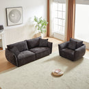 3-Seater + 1-Seater Combo Sofa Modern Living Room Sofa, Linen Fabric Sofa, Wooden Frame with 3 Pillows, Apartment Sofa Furniture