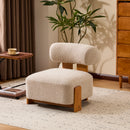 27.25' Modern Boucle Lounge Chair with Solid Wood Frame and Rolled Backrest, Soft and Durable Boucle Upholstery, Ideal for Living Room, Bedroom, or Office