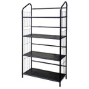 49' Tall 4-Tier Metal Standing Book Shelf, Black finish