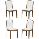 TREXM Vintage Style Dining Chair Set with 4 Upholstered Chairs for Dining Room and Living Room (Espresso)