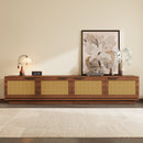 78-Inch TV Stand for TVs up to 85-inch, Media Console with Rattan Front Panels, for Living Room, Modern Entertainment Center