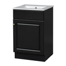 Black 20' Bathroom Vanity with Sink, Freestanding Cabinet with Door Shelf and Adjustable Shelf, MDF and Ceramic Construction
