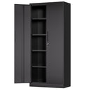 71'H Metal Garage Storage Cabinet, Black Tool Steel Locking Cabinet with Doors and 4 Shelves, Tall Cabinets for Garage Storage Systems Lockable File Cabinet for Home Office, Classroom/Pantry