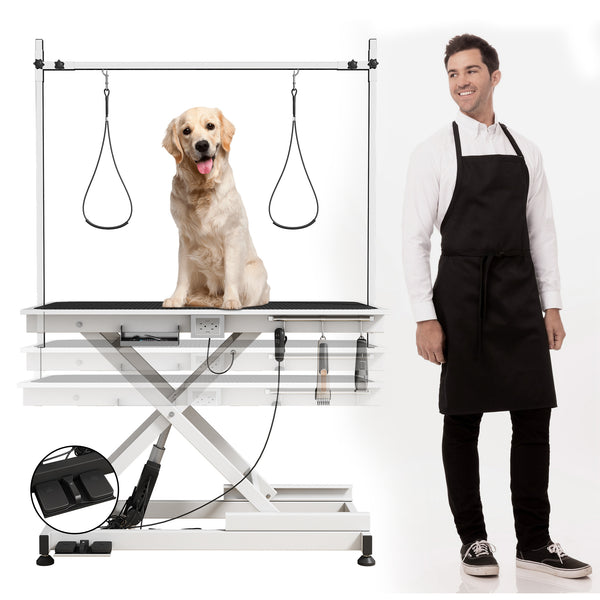 super Deluxe electric pet grooming table, 110V/220V professional groomer recommend Adjustable height from 9.4' to 39.37' WHITE COLOR