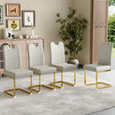 Set of 4 gray thickened dining chairs with built - in spring packages and ergonomic design - perfectly blending comfort and elegance, with product dimensions of 15.7*20.5*38.2 inches.