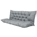 3 Seater Outdoor Porch Swing Cushion with Backrest, 5 Inch Extra Thick Waterproof Swing Replacement Cushion in Light Grey, Polyester Blend for Garden Backyard Patio Furniture