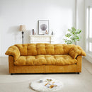 99.2' Chenille Modern Comfort Deep Seat Sofa, Upholstered Fluffy Cloud Sofa Suitable for living rooms, bedrooms, offices and apartments, yellow