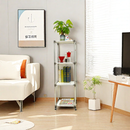 Korean White  4-Tier Heavy Duty Stainless steel Storage Shelving Unit, 100lbs/shelf (49'H x 14.9'W x 13.7'D) for Indoor/Outdoor Organization , Modular Rack,  Extremely Durabl