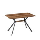 Modern Minimalist Dining Table with MDF Wooden Top and Black Metal Legs