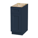 Navy Blue Shaker Base Cabinet with Soft-Close Door and Drawer, Solid Wood Storage Unit with Adjustable Shelf for Kitchen, Bath, Laundry, Garage - 12'W x 24'D x 34.5'H