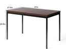 Modern 47.2in & 59in Dining Table Dark Wood Top with Black Legs