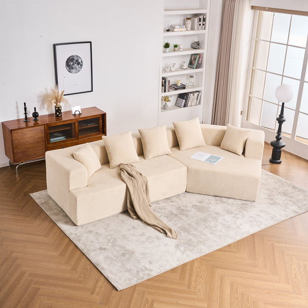 Memory Foam Couch, No Installation & Easy to Transport, Deep Seat Modern Sofa with Chenille Fabric, Couch for Living Room, Bedroom, Apartment, Home Office