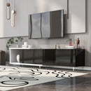 U-Can 70.1''-100'' Modern Stylish  TV Stand  TV Cabinet for 80+inch TV, White+Black, (Old SKU:WF299723AAB)
