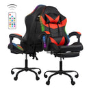 Gaming Chair  Black-Red - Ergonomic PU Seat w/RGB Lighting & Synced Armrests
