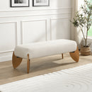 [Stylish Long White Bouclé Ottoman] - A Perfect Blend of Form and Function