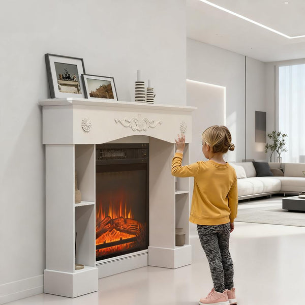 Freestanding Fireplace Surround with Leg for Electric Fireplaces