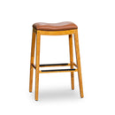 30' Bar Stool, Natural Finish, Saddle Leather Seat