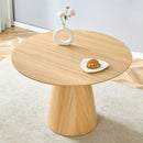 Modern minimalist MDF Wood Texture Stickers circular dining table. The computer desk. The game table. Suitable for dining room, living room, terrace and kitchen.47*47*30
