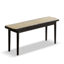 Modern Style Black Color Solid Oak Wood Dining Bench with Rattan Detail, Modern Bench for Bedroom End of Bed, Entryway Bench, Rattan Bench for Living Room (39.37' W x11.02 D x 16.92' H)