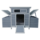 Large Wooden Chicken Coop Outdoor Hen House with Dual Nesting Boxes in Gray Wood, 57.38 x 33.07 x 32.87 inches