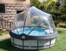 New 15 FT Round Multifunctional All Weather Cover Pool Dome Enclosure for Outdoor Pools, Compatible Clean & Warm Water, Suitable for 15 foot Round Frame Pools