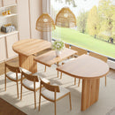 55.12'-70.87'Modern Extendable Dining Table with removable extension leaves,Mid-century modern style home table,Suitable for dining rooms, kitchens, and living rooms,Natural Walnut