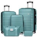 Luggage Sets 5 Piece with Duffel Bags, Hardside Expandable Suitcases with Spinner Wheels, Misty Blue