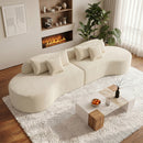 Oversized Modern Curved Cloud Couch Sectional, Boneless Compression Sofa, Modular Sectional Couches, High Density Foam Deep seat Couch with Pillows, Corduroy Sofa for Living Room Office