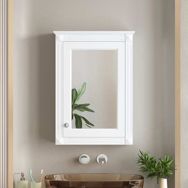 20' Wall Mounted Bathroom Storage Cabinet with Mirror, Medicine Cabinet with Height Adjustable Shelf, Over the Toilet Space Saver Cabinet